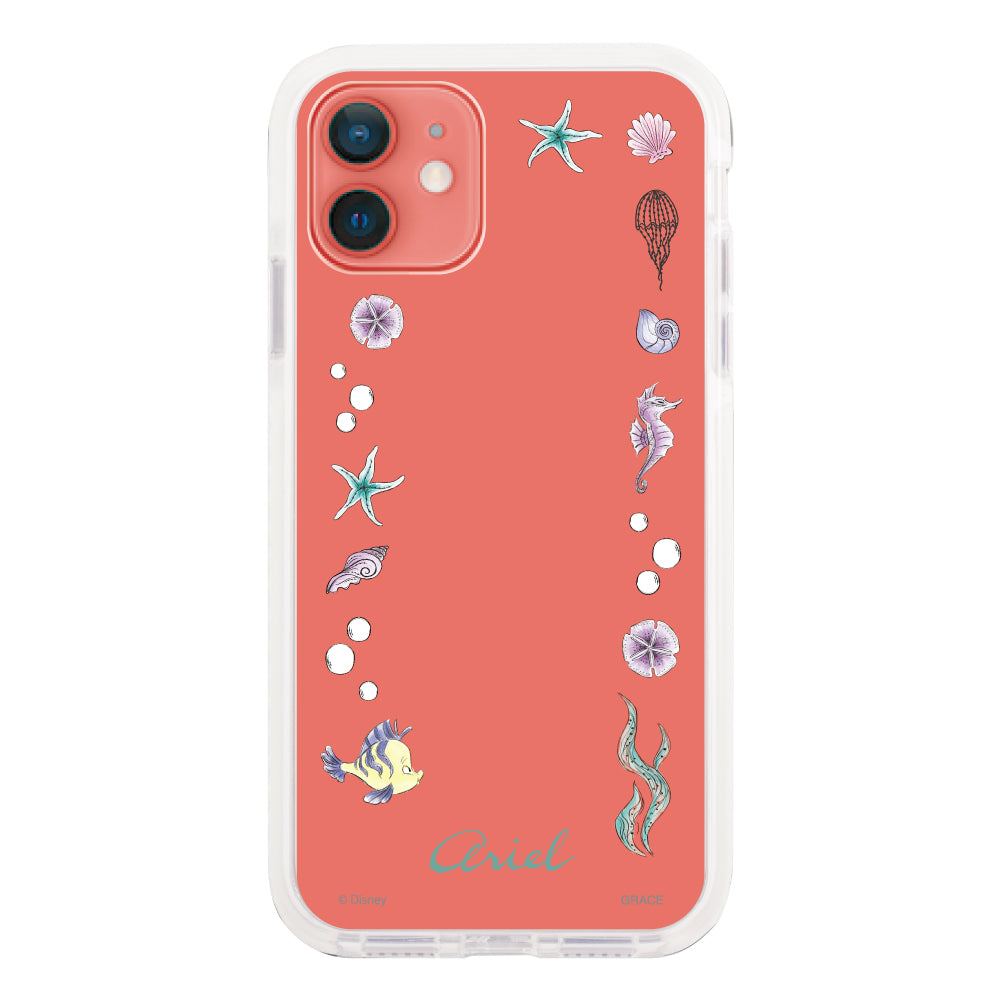 iPhone11ケース クッションバンパー 耐衝撃クリアケース ディズニー100 フレーム プリンセス アリエル クリア