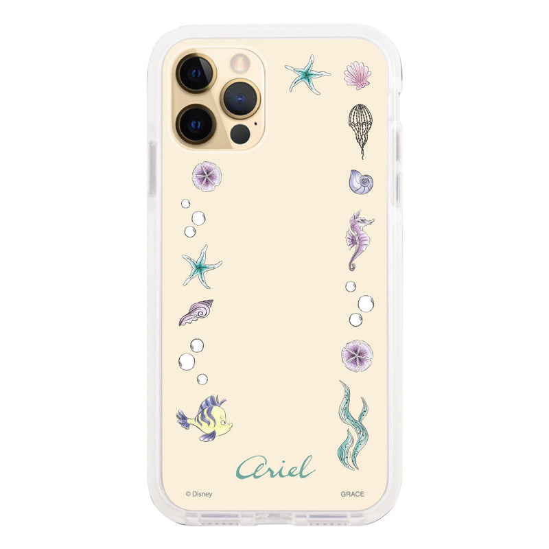 iPhoneケース クッションバンパー 耐衝撃クリアケース <ディズニープリンセス/アリエル(フレーム)>
