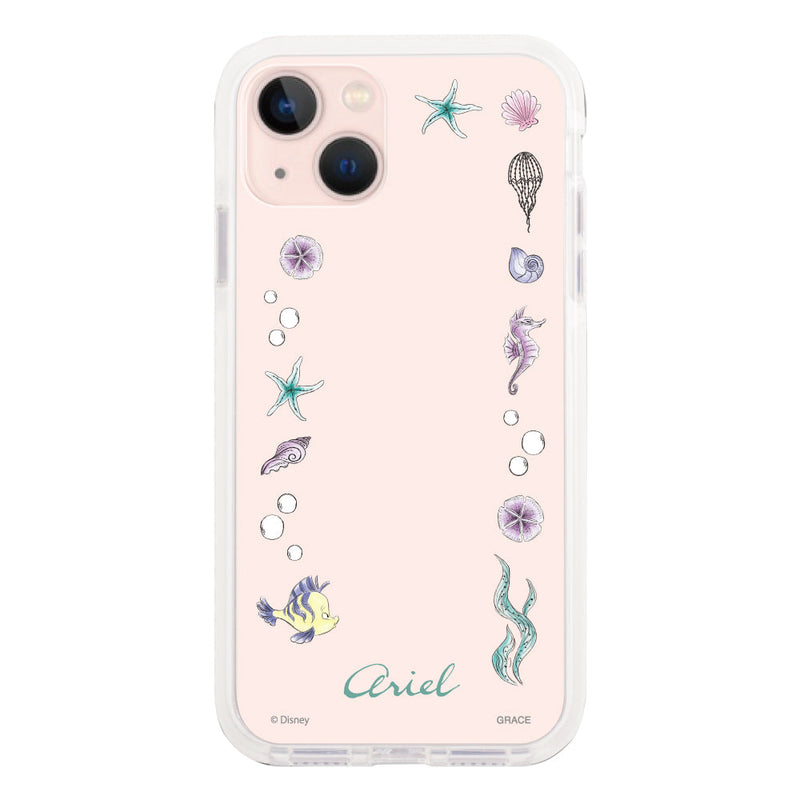 iPhoneケース クッションバンパー 耐衝撃クリアケース <ディズニープリンセス/アリエル(フレーム)>