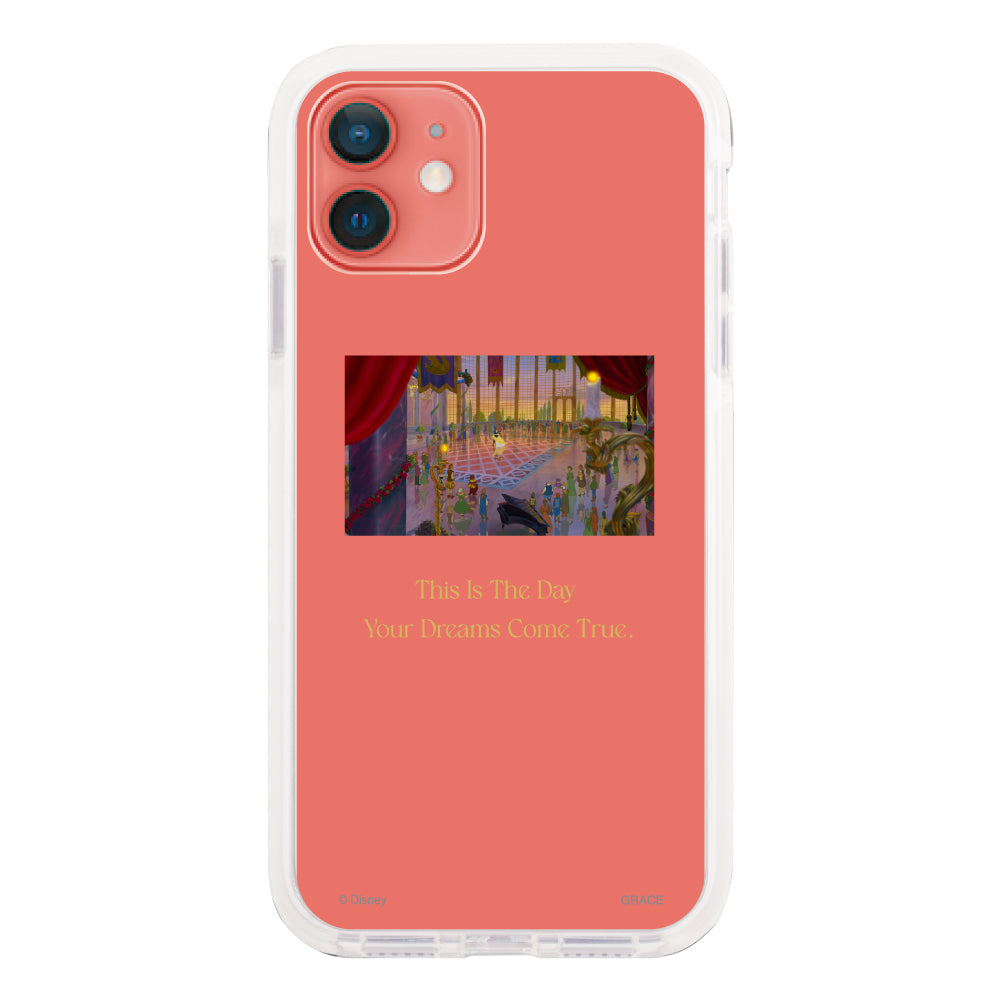 iPhone11ケース クッションバンパー 耐衝撃クリアケース ディズニー100 ムービー 美女と野獣 クリア