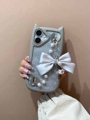 ネコミミ耐衝撃グリップクリアケースカスタム