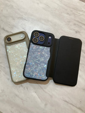 PUレザーフリップクリア手帳型カード収納ケースカスタム