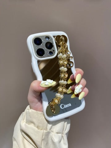 ホワイトロゴウェーブミラーケースカスタム