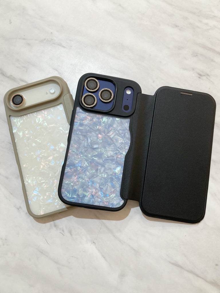 PUレザーフリップクリアロゴ手帳型カード収納ケース