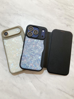 PUレザーフリップクリアロゴ手帳型カード収納ケース