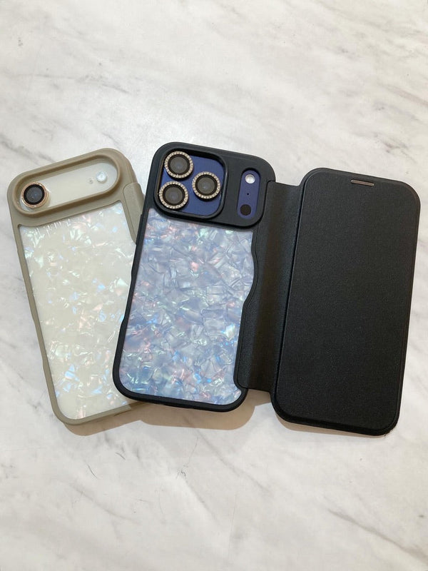 PUレザーフリップクリアロゴ手帳型カード収納ケース
