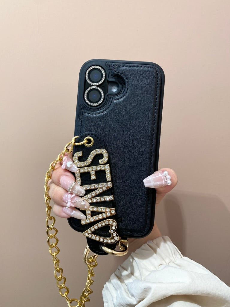 カード収納付きバックフリップロゴ手帳型ケースカスタム