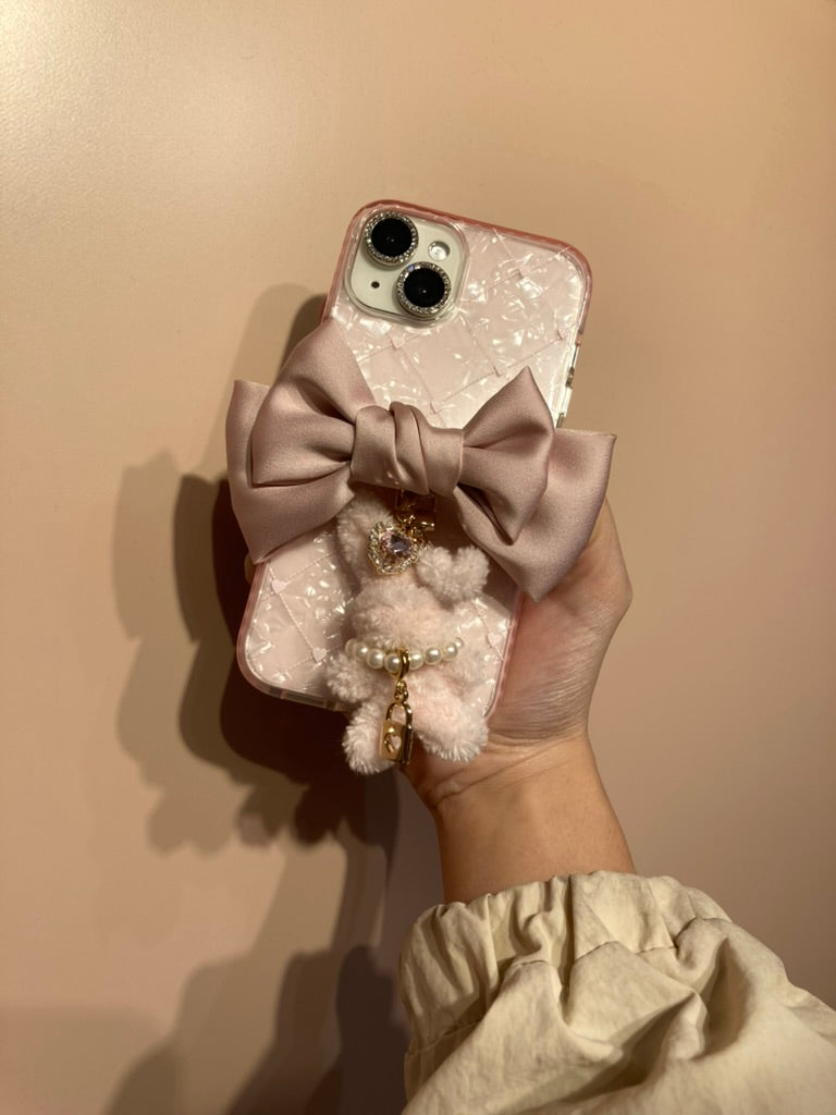 クッションバンパー耐衝撃ハートキルティングクリアケース カスタム