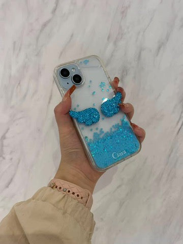 グリッターオイルロゴクリアケースカスタム