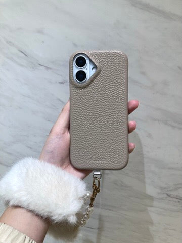 ペブルグレインPUレザーロゴケースカスタム