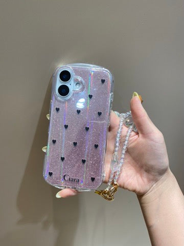 ハートビーズ3WAYショートストラップカスタム