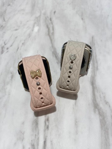 キルティングアップルウォッチバンドカスタム