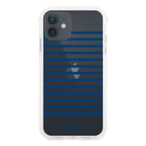 iPhoneXR クッションバンパー 耐衝撃クリアケース ボーダー ブルー