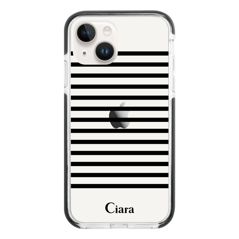 iPhoneケース クッションバンパー 耐衝撃クリアケース ボーダー
