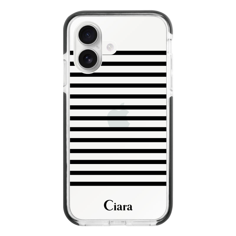 iPhoneケース クッションバンパー 耐衝撃クリアケース ボーダー