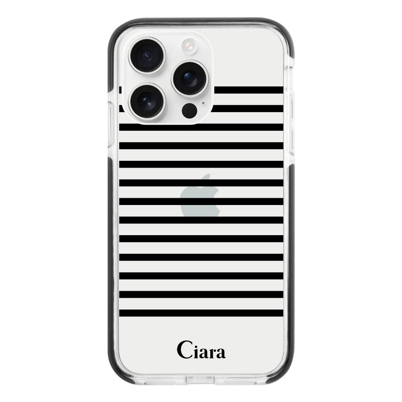 iPhoneケース クッションバンパー 耐衝撃クリアケース ボーダー