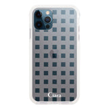 iPhone12ProMax クッションバンパー 耐衝撃クリアケース ギンガム ホワイト
