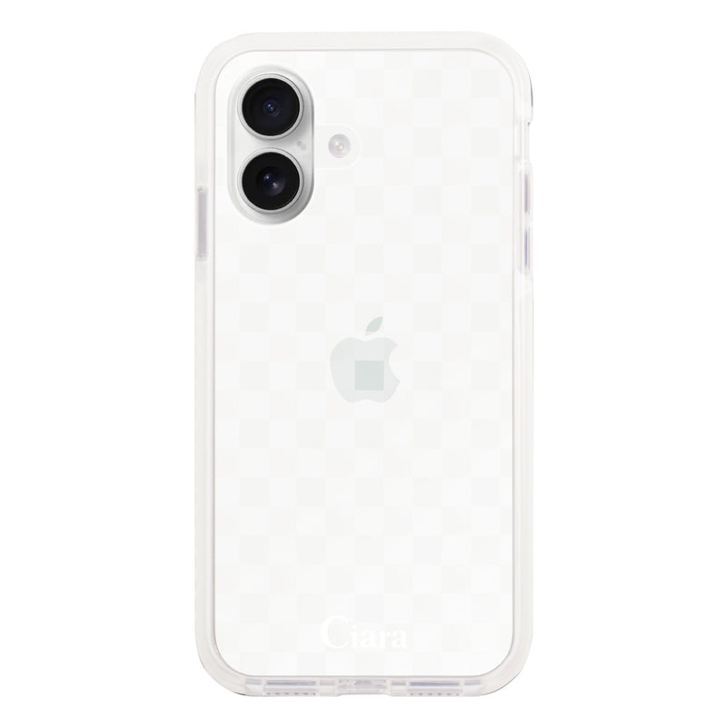 iPhoneケース クッションバンパー 耐衝撃クリアケース ギンガム
