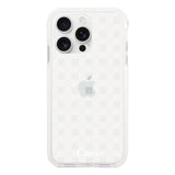 iPhone16ProMax クッションバンパー 耐衝撃クリアケース ギンガム ホワイト