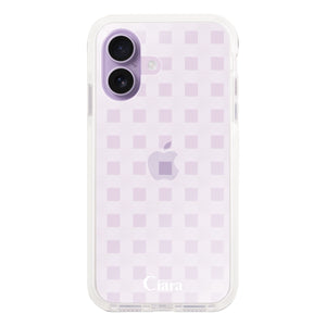 iPhoneケース クッションバンパー 耐衝撃クリアケース ギンガム