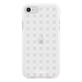iPhone7Plus/8Plus クッションバンパー 耐衝撃クリアケース ギンガム ホワイト