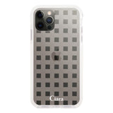 iPhoneX/XS クッションバンパー 耐衝撃クリアケース ギンガム ホワイト