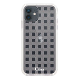 iPhoneXR クッションバンパー 耐衝撃クリアケース ギンガム ホワイト