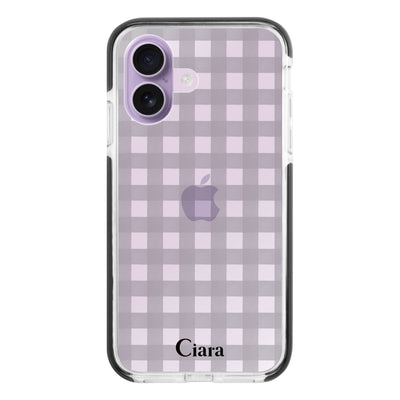 iPhoneケース クッションバンパー 耐衝撃クリアケース ギンガム