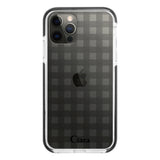 iPhoneX/XS クッションバンパー 耐衝撃クリアケース ギンガム ブラック