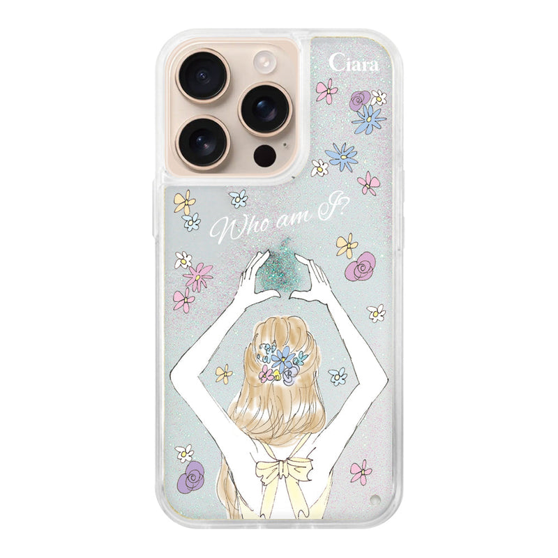 iPhoneケース グリッター オイルクリアケース バックショット