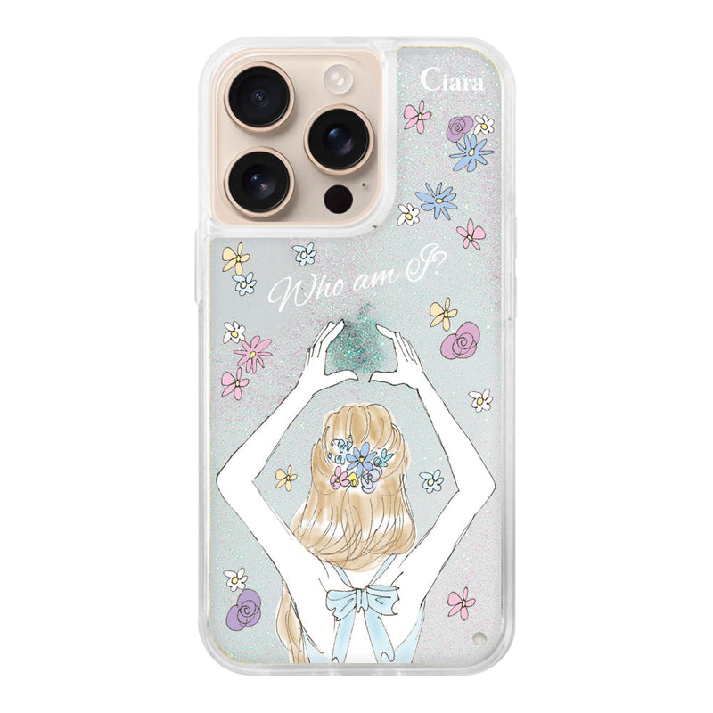 iPhoneケース グリッター オイルクリアケース バックショット