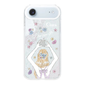iPhoneAir グリッター オイルクリアケース バックショット パープル