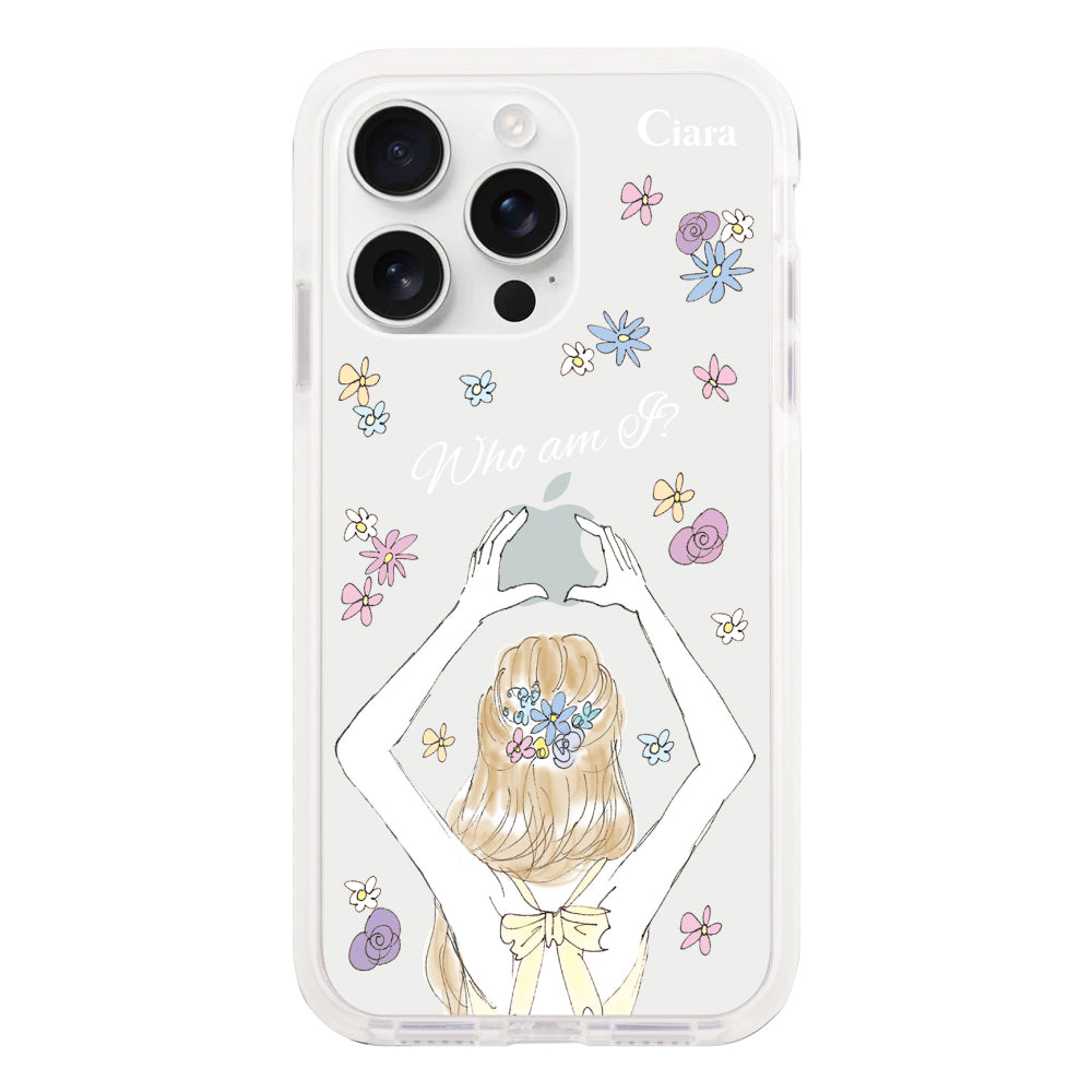 iPhone16ProMax クッションバンパー 耐衝撃クリアケース バックショット イエロー