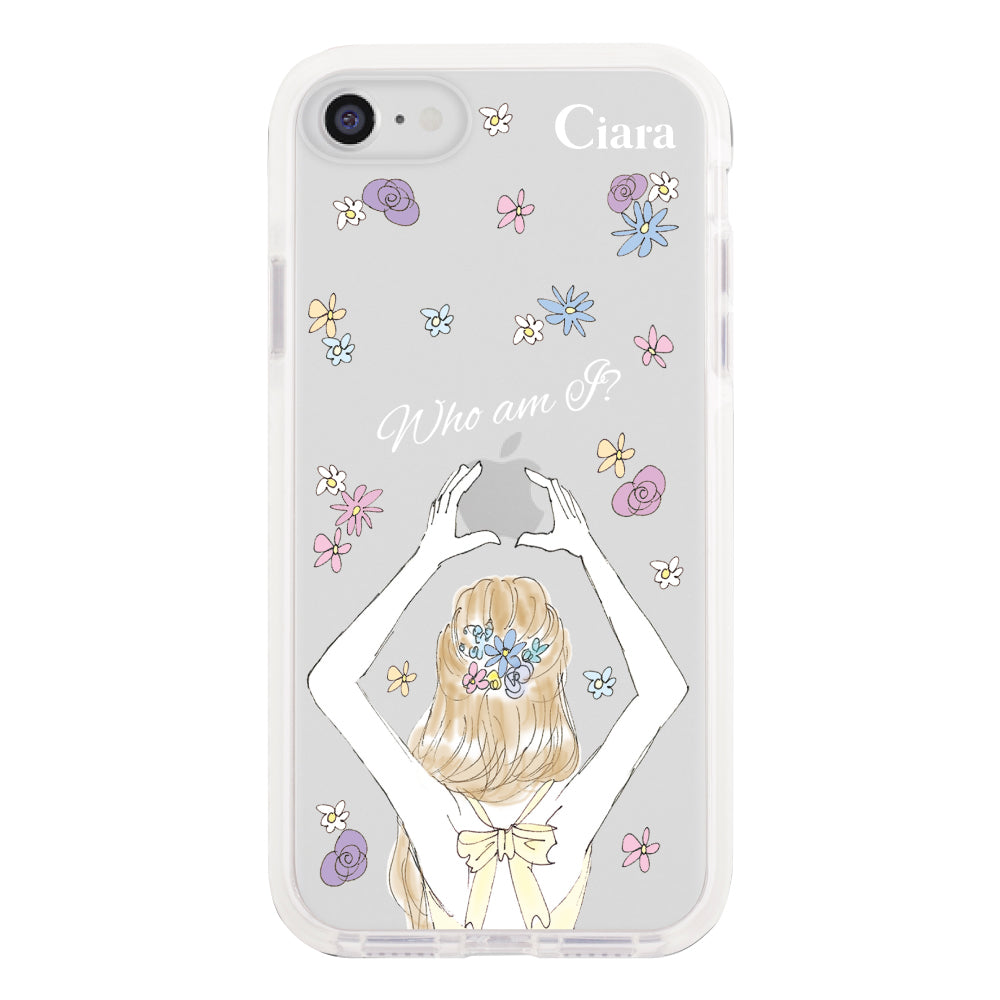 iPhoneSE2/SE3 クッションバンパー 耐衝撃クリアケース バックショット イエロー