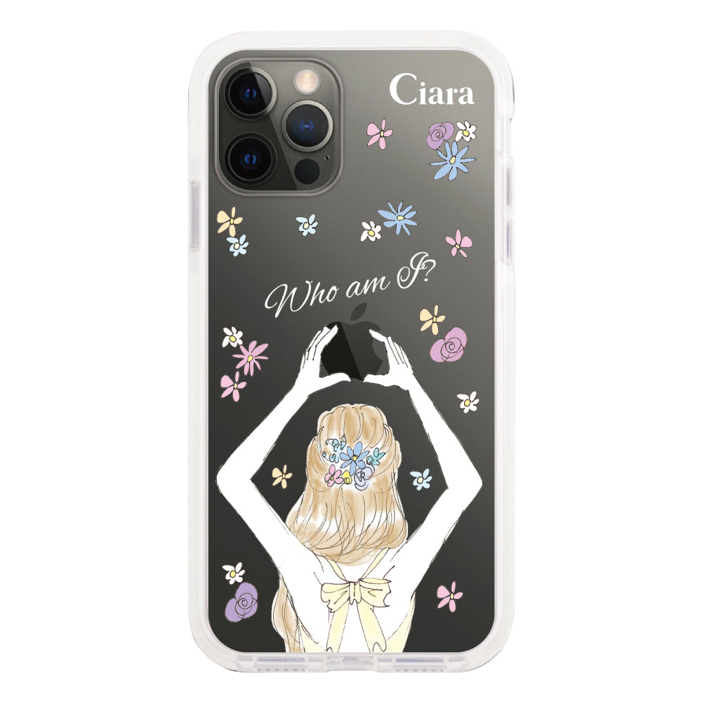 iPhoneX/XS クッションバンパー 耐衝撃クリアケース バックショット イエロー