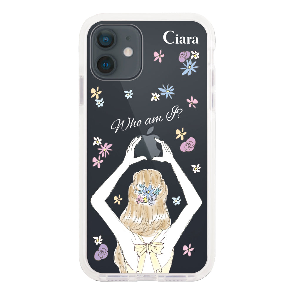 iPhoneXR クッションバンパー 耐衝撃クリアケース バックショット イエロー