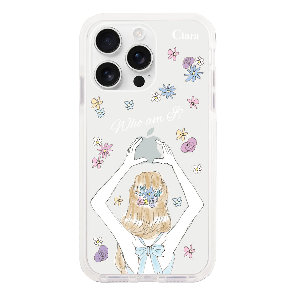 iPhone16ProMax クッションバンパー 耐衝撃クリアケース バックショット ブルー