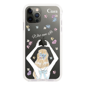 iPhoneX/XS クッションバンパー 耐衝撃クリアケース バックショット ブルー