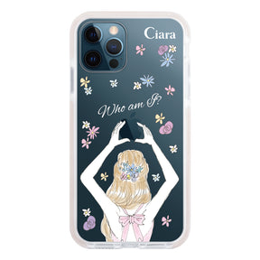 iPhone12ProMax クッションバンパー 耐衝撃クリアケース バックショット ピンク