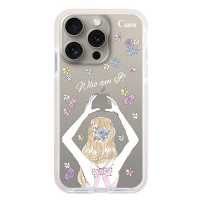 iPhone15Pro クッションバンパー 耐衝撃クリアケース バックショット ピンク
