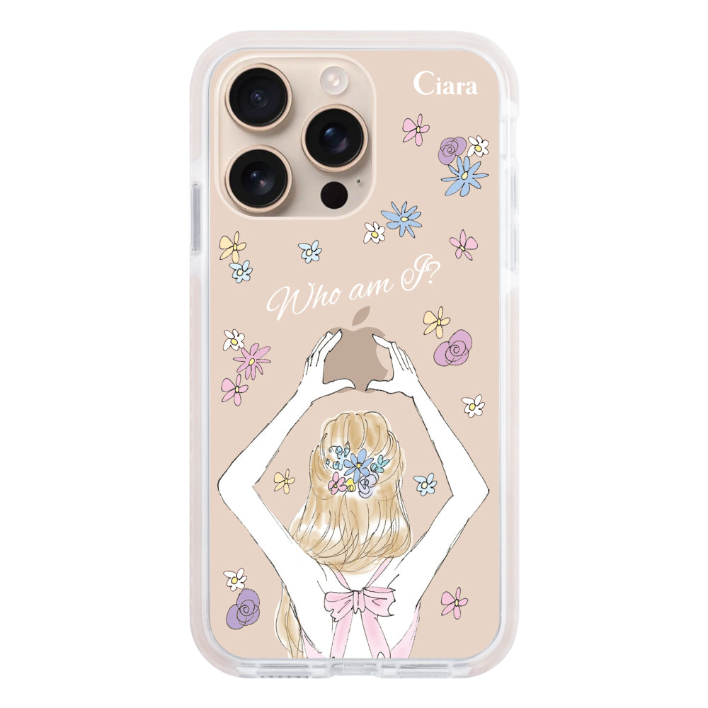iPhone16Pro クッションバンパー 耐衝撃クリアケース バックショット ピンク