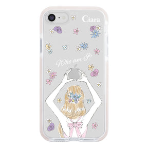 iPhone7Plus/8Plus クッションバンパー 耐衝撃クリアケース バックショット ピンク