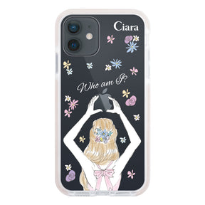 iPhoneXR クッションバンパー 耐衝撃クリアケース バックショット ピンク