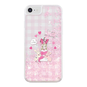 iPhone6/7/8/SE2/SE3 グリッター オイルクリアケース バニーガール ピンク