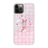 iPhoneX/XS グリッター オイルクリアケース バニーガール ピンク