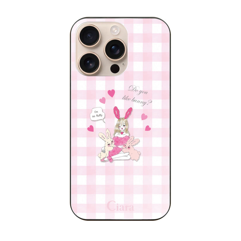 iPhoneケース ガラス 強化ガラスケース バニーアンドガール