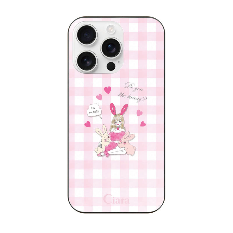 iPhoneケース ガラス 強化ガラスケース バニーアンドガール