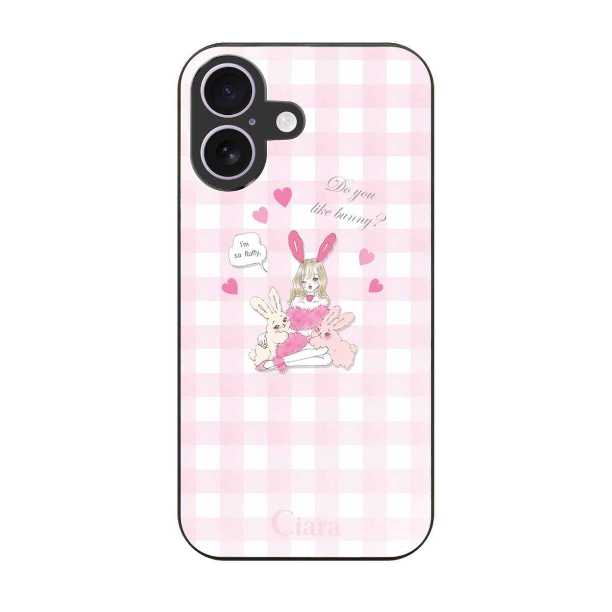 iPhoneケース】 ガラス BUNNY&GIRL(バニーアンドガール