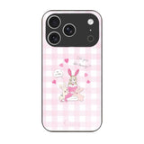 iPhone17Pro ガラス 強化ガラスケース バニーガール ピンクチェック