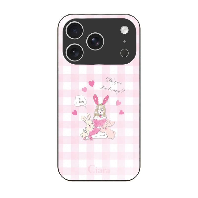 iPhoneケース ガラス 強化ガラスケース バニーアンドガール